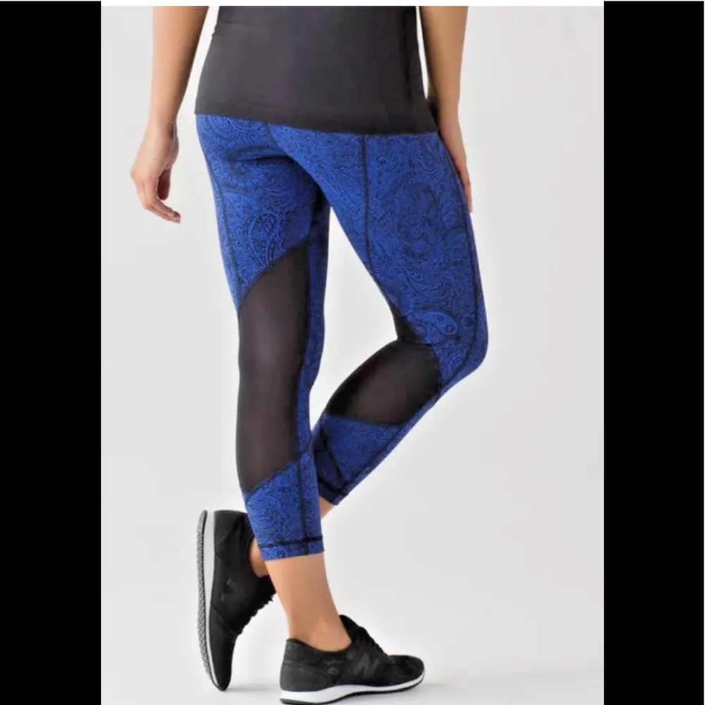 Lululemon Sz 4 Leggings Pace Rival Crop Paisley
